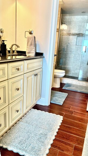 Shower, hair dryer, towels, soap - Little Bit of Paradise, Direct Beachfront, Stunning Sunsets, Sleeps 6 (Clearwater)