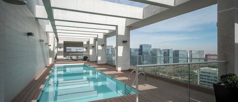 Family Apartment, Balcony, City View | Pool | Seasonal outdoor pool