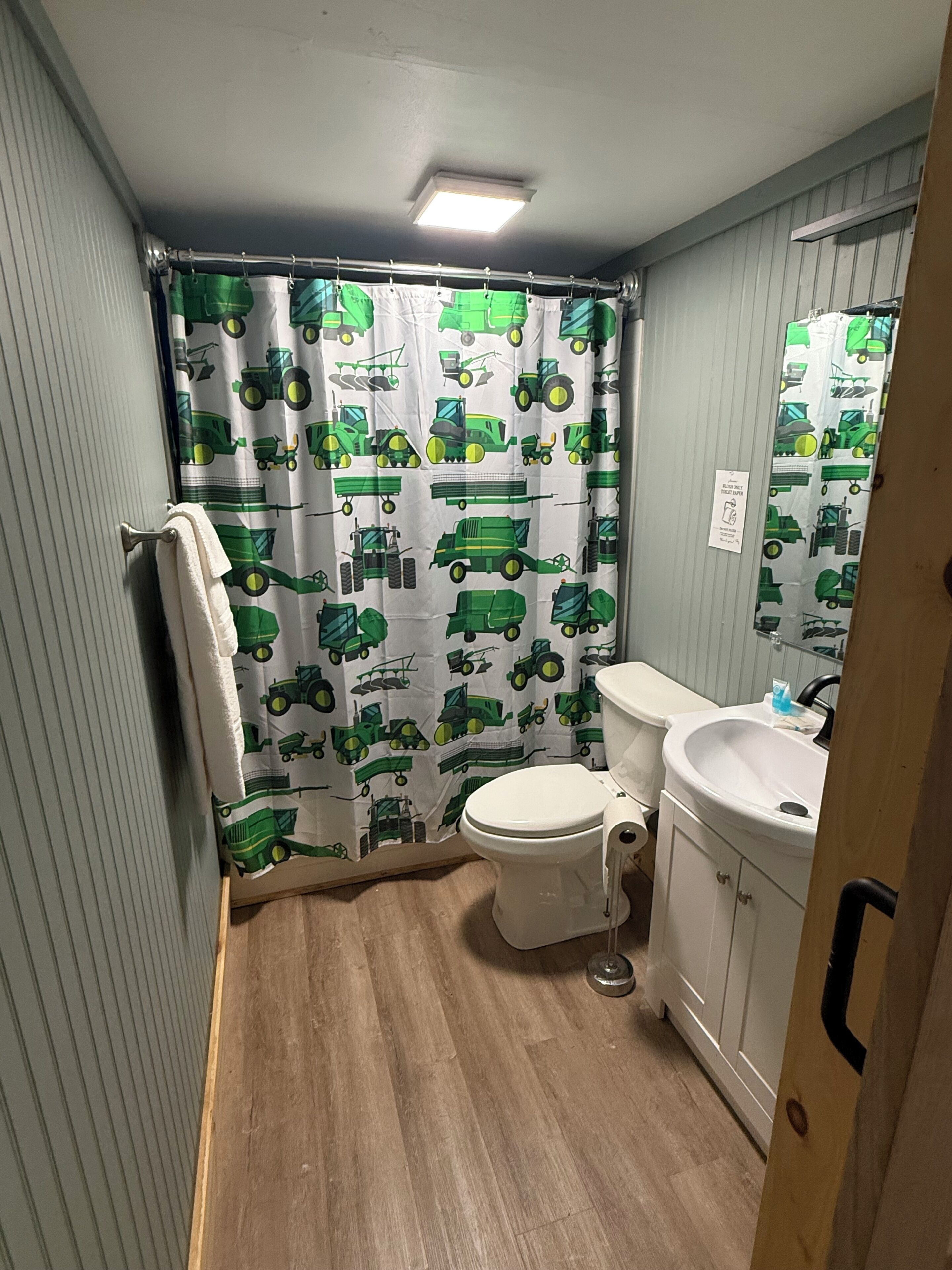 Chambre simple de base, vue sur le lac | Salle de bain | Douche, serviettes fournies, savon, shampooing