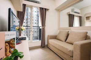 Unclassified image, 3 of 21, button - Warm And Homey 2Br Apartment Podomoro Golf View (Depok)