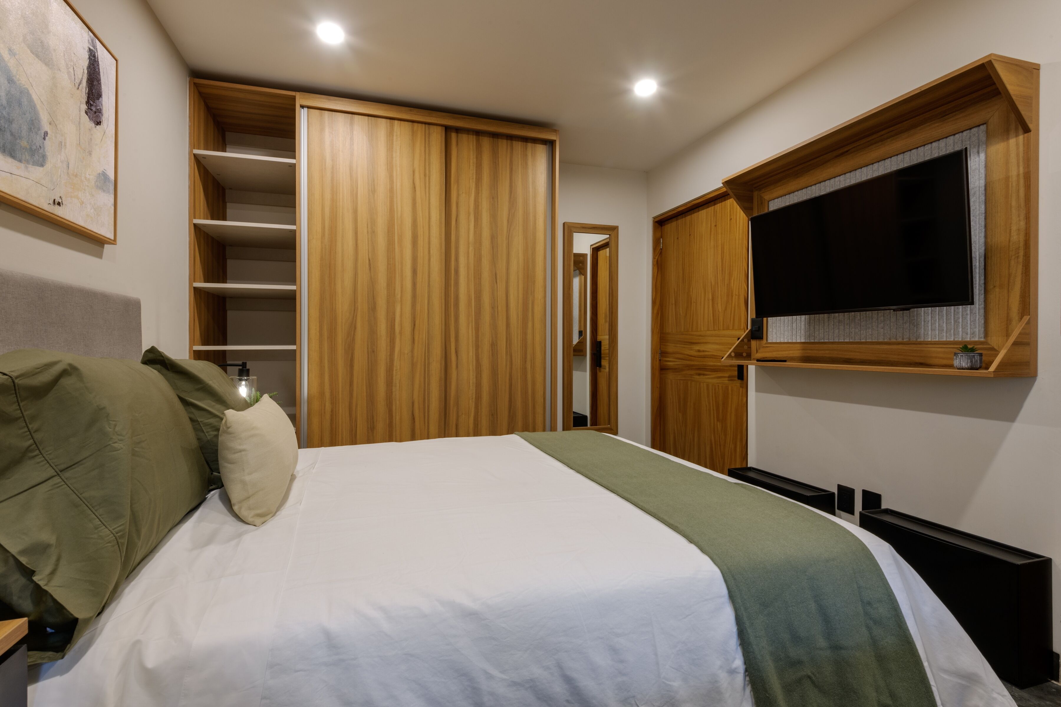 Luxury Studio Suite, Kitchen, Courtyard View | Egyptian cotton sheets, premium bedding, down comforters