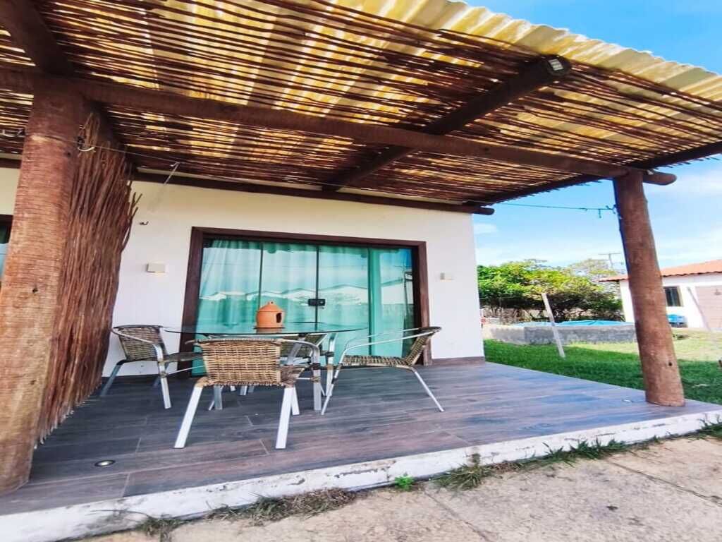 Comfort-Chalet, Balkon, Gartenblick | Speisen im Freien
