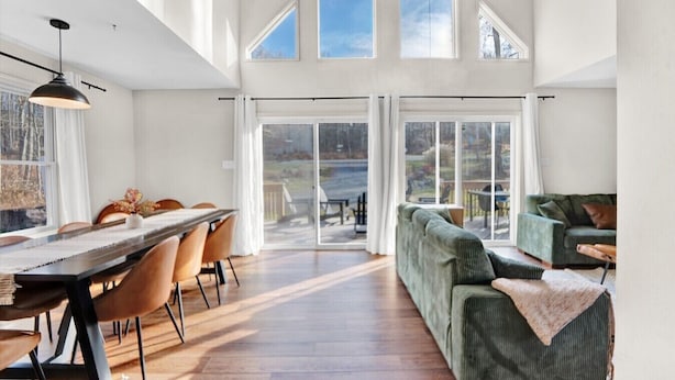 Unclassified image, 1 of 73, button - 🏡 Modern Mountain Lodge | ♨️ Hot Tub • 🎮 Game Room • 🏖️ Big Bass Lake • 🐶 Pet Friendly (Gouldsboro)