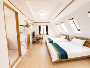 A bedroom with two beds, a desk, a chair, and a wardrobe. - 501 Melon/Stylish Osaka Family Stay/ Near Nipponbashi/Namba/Denden Town/4 guests (Osaka)
