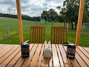 Outdoor dining - Pollmann Vacation Home - Quietly Located with a View of the Countryside (Höxter)