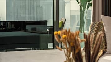 Luxury-Apartment, Balkon, Stadtblick | Innenbereich