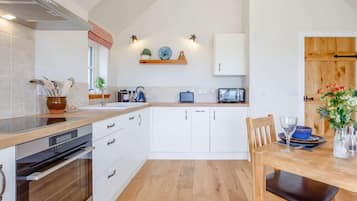 Microwave, oven, dishwasher, high chair