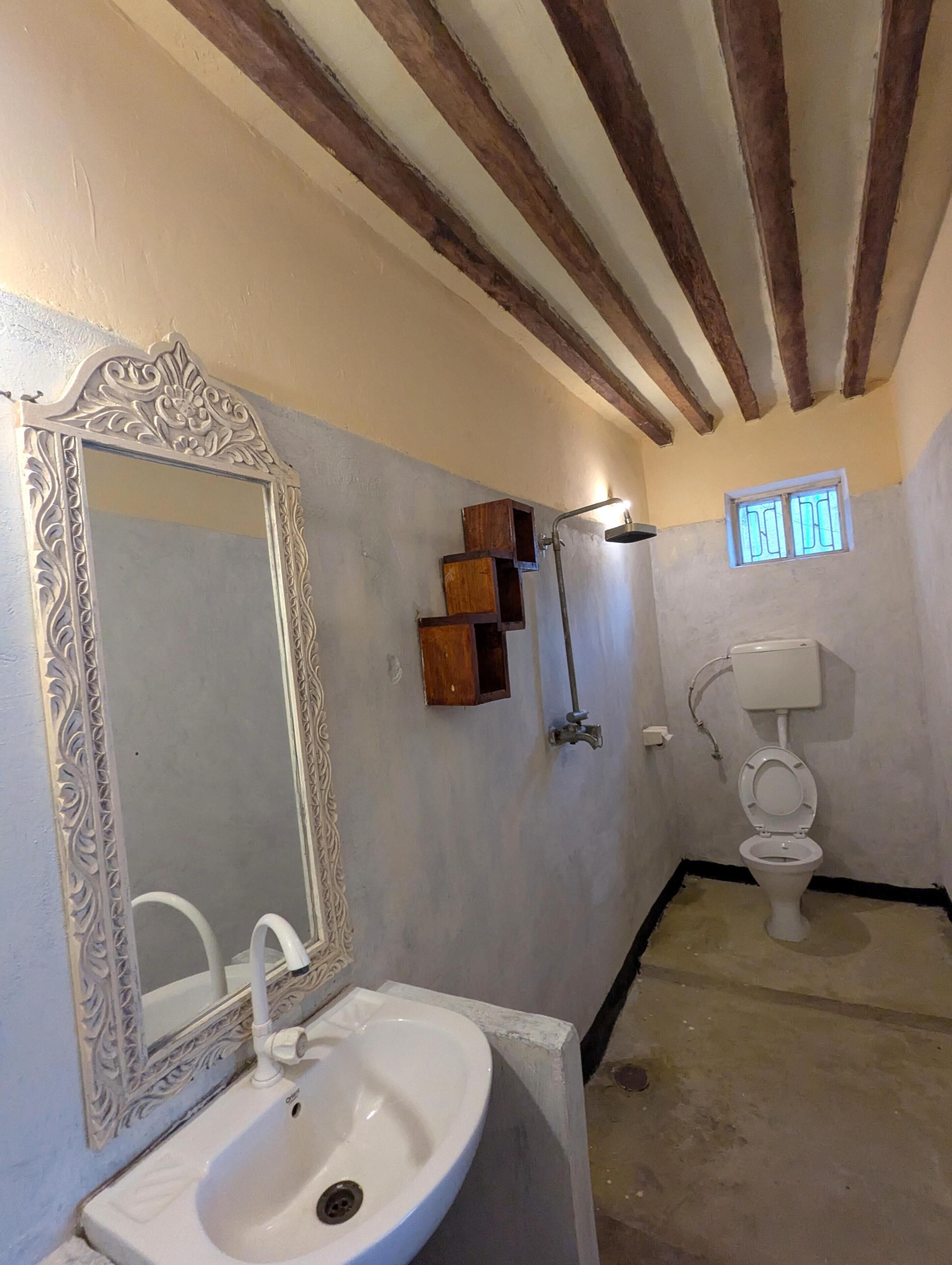 Classic Double Room, Pool View | Bathroom | Shower, free toiletries, towels, soap