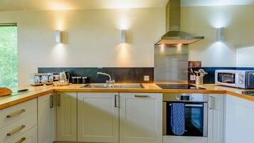 Oven, dishwasher, highchair, cookware/dishes/utensils