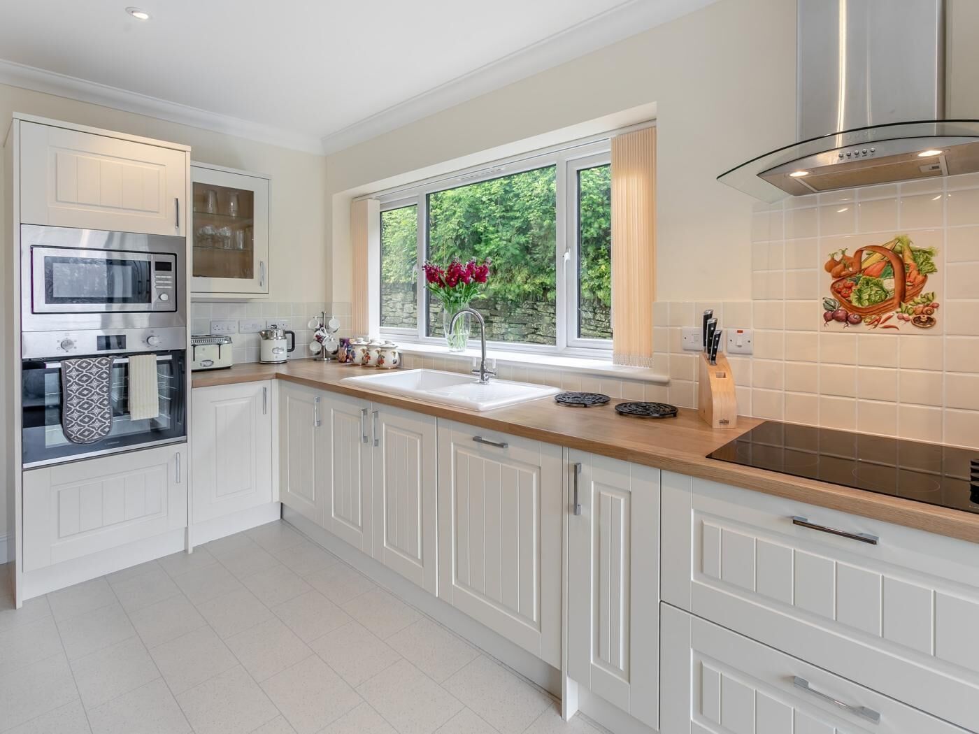 Microwave, oven, dishwasher, high chair