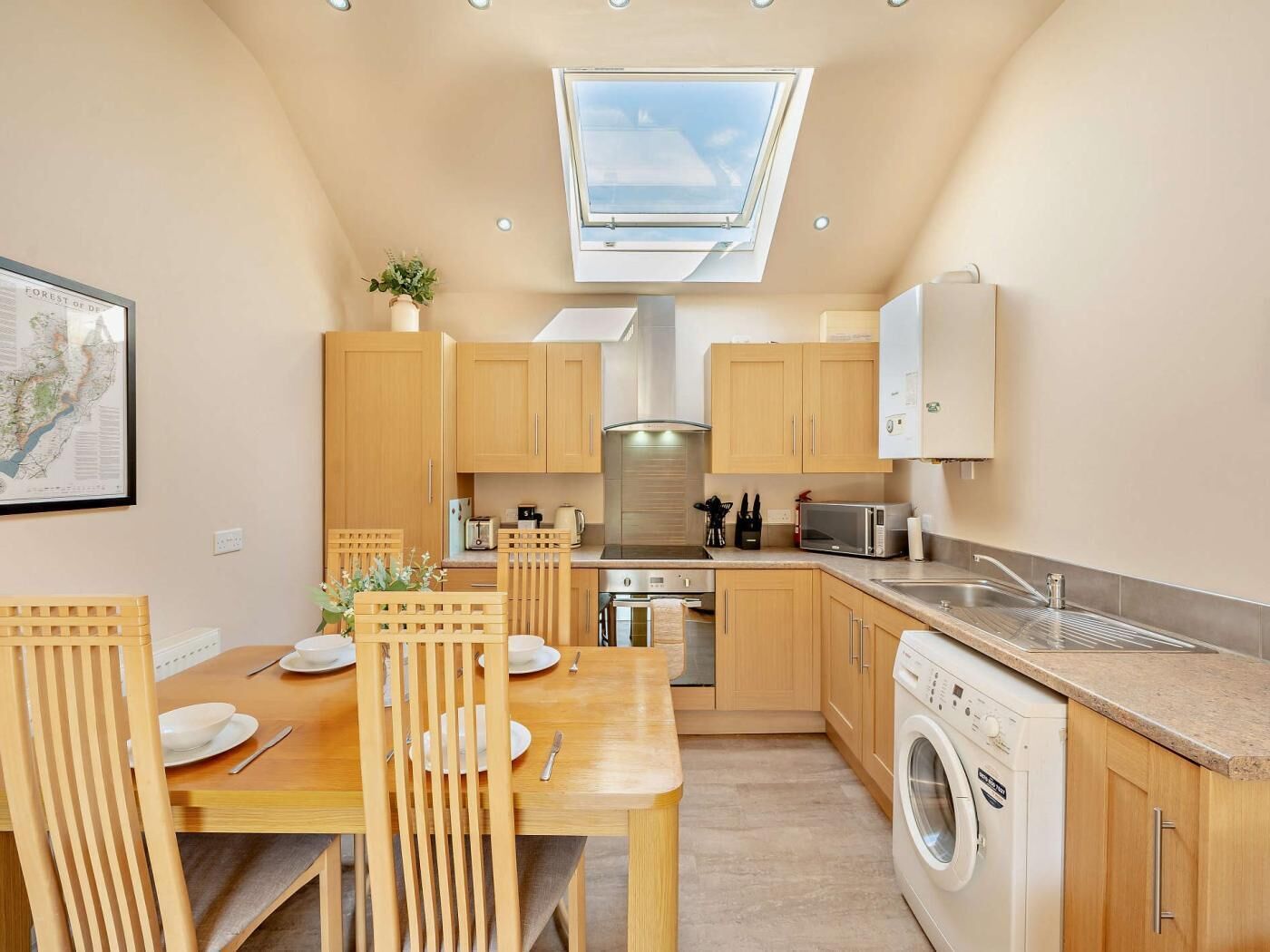 Oven, high chair, cookware/dishes/utensils