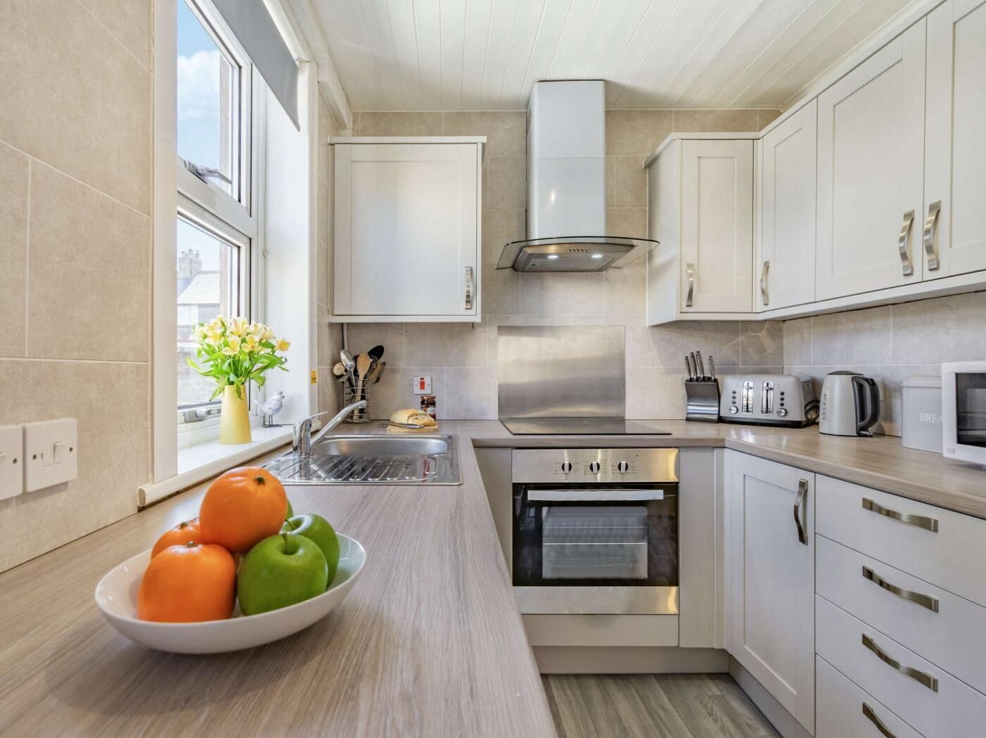 Oven, dishwasher, cookware/dishes/utensils