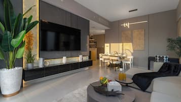 Luxury Apartment, Balcony, City View | Living area