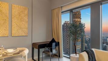 Luxury Apartment, Balcony, City View | Living area