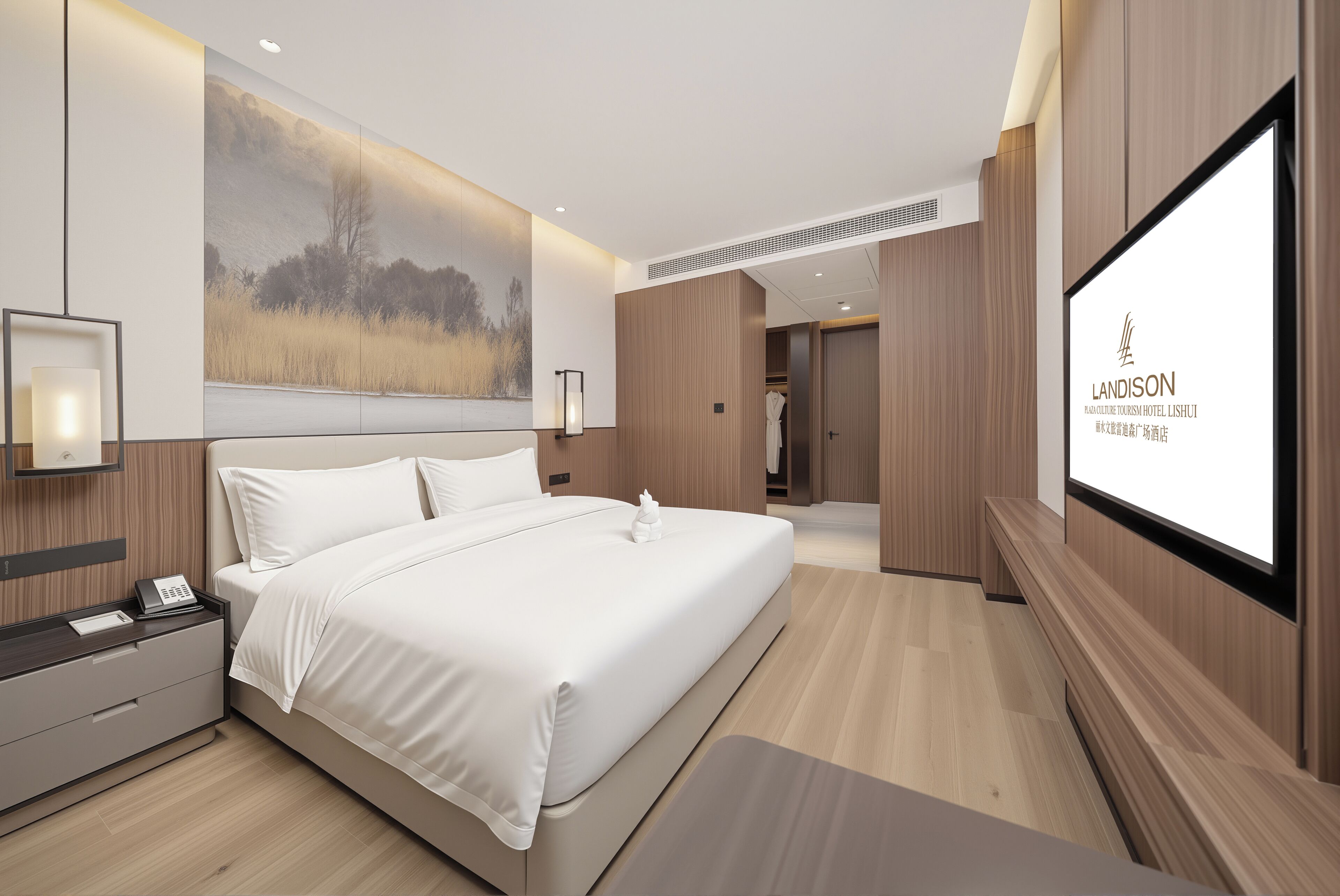 Habitación doble Deluxe, vista al lago | Caja de seguridad en la habitación, cortinas blackout y wifi gratis 