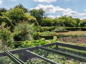 A garden with various plants and a greenhouse structure. - 1 Bed in Ipswich (oc-86650) (Aldham)
