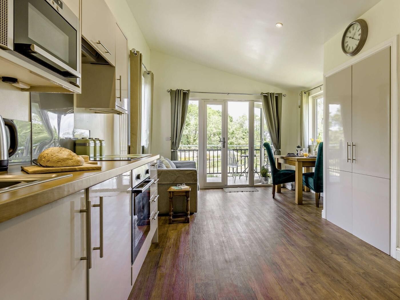 Oven, high chair, cookware/dishes/utensils