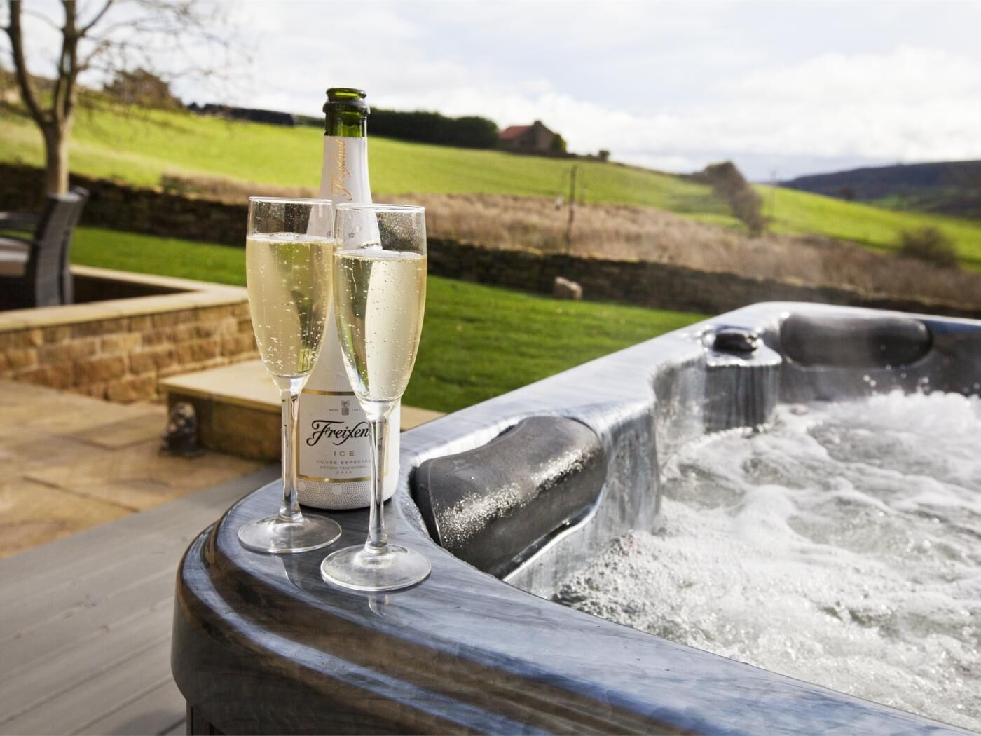  Sit in the hot tub, take in the fresh air and enjoy the view