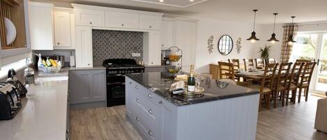 The amazing open plan kitchen dining area