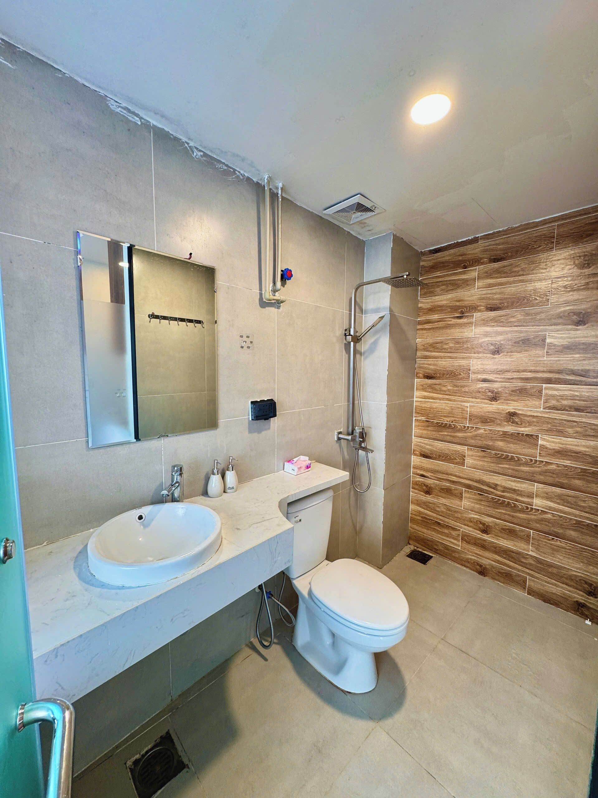 Basic Studio, Balcony, Lake View | Bathroom | Shower, hair dryer, towels, shampoo