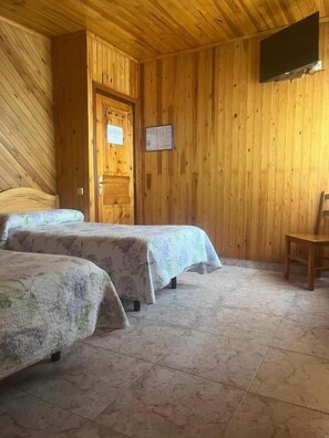 Habitación básica con 2 camas individuales, vista a la montaña