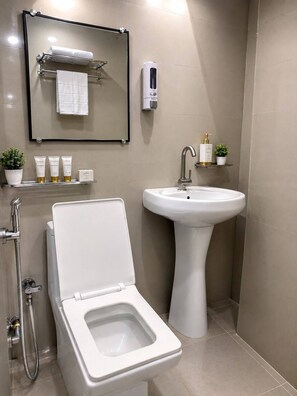 Deluxe Double Room | Bathroom | Free toiletries, slippers, towels, soap - Govind Residency (Greater Noida)