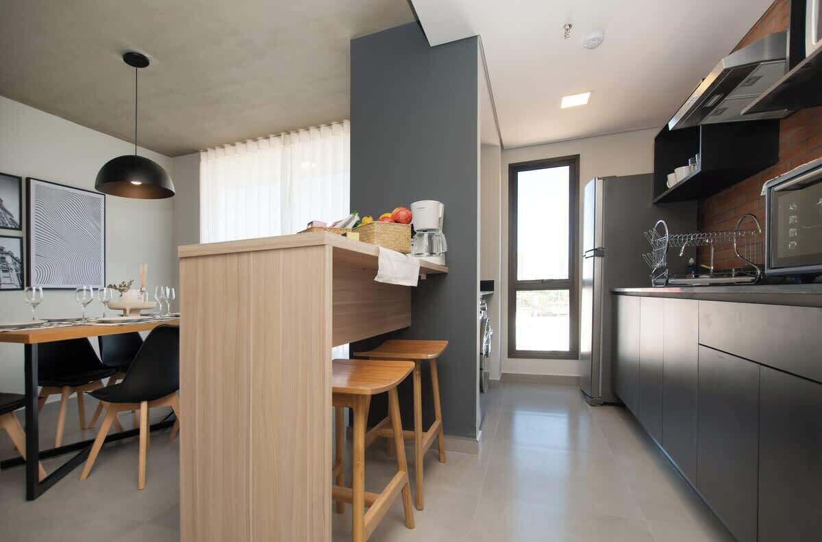 Apartemen, balkon, pemandangan kota | Dapur pribadi