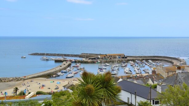 A coastal town with a marina, beach, and buildings along the waterfront. - 1 Bed in Lyme Regis (oc-41563) (Uplyme)