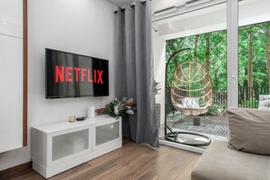 Leilighet – deluxe, 2 soverom, bakgårdsutsikt | Oppholdsområde