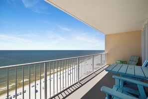 A balcony with a view of the beach and ocean. - San Carlos 1808 by Liquid Life (Gulf Shores)