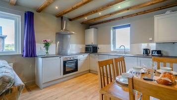 Oven, high chair, cookware/dishes/utensils