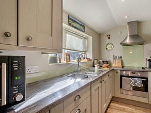 Oven, highchair, cookware/dishes/utensils