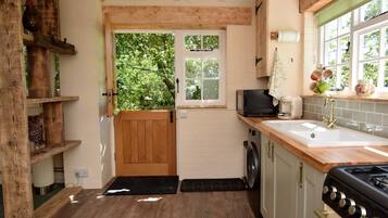 Oven, high chair, cookware/dishes/utensils