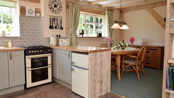 Oven, high chair, cookware/dishes/utensils