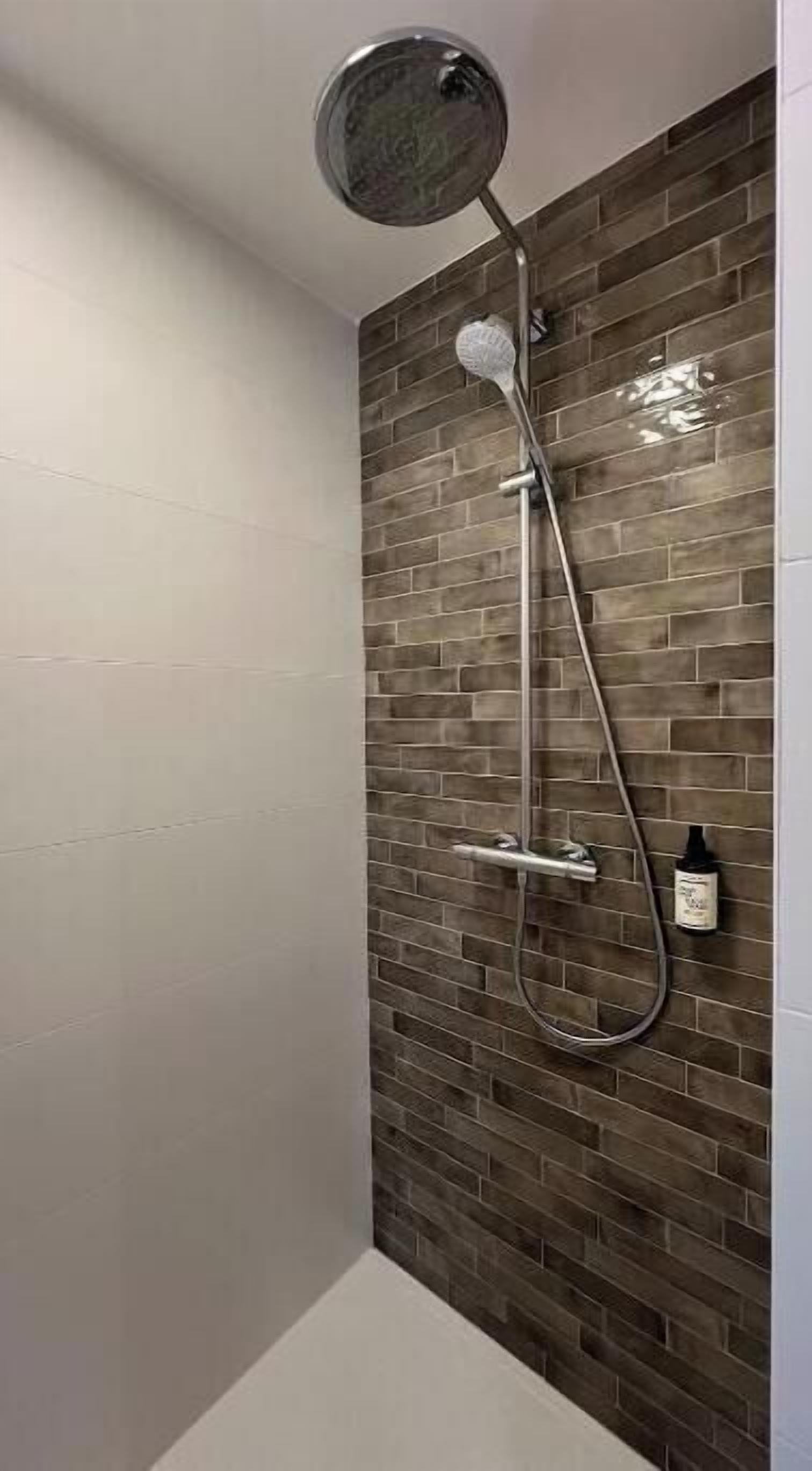 Shower, hair dryer, soap