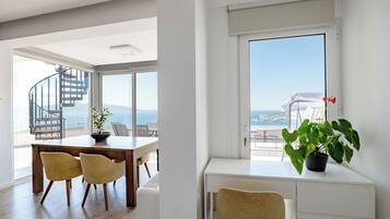 Penthouse, Meerblick | Wohnbereich