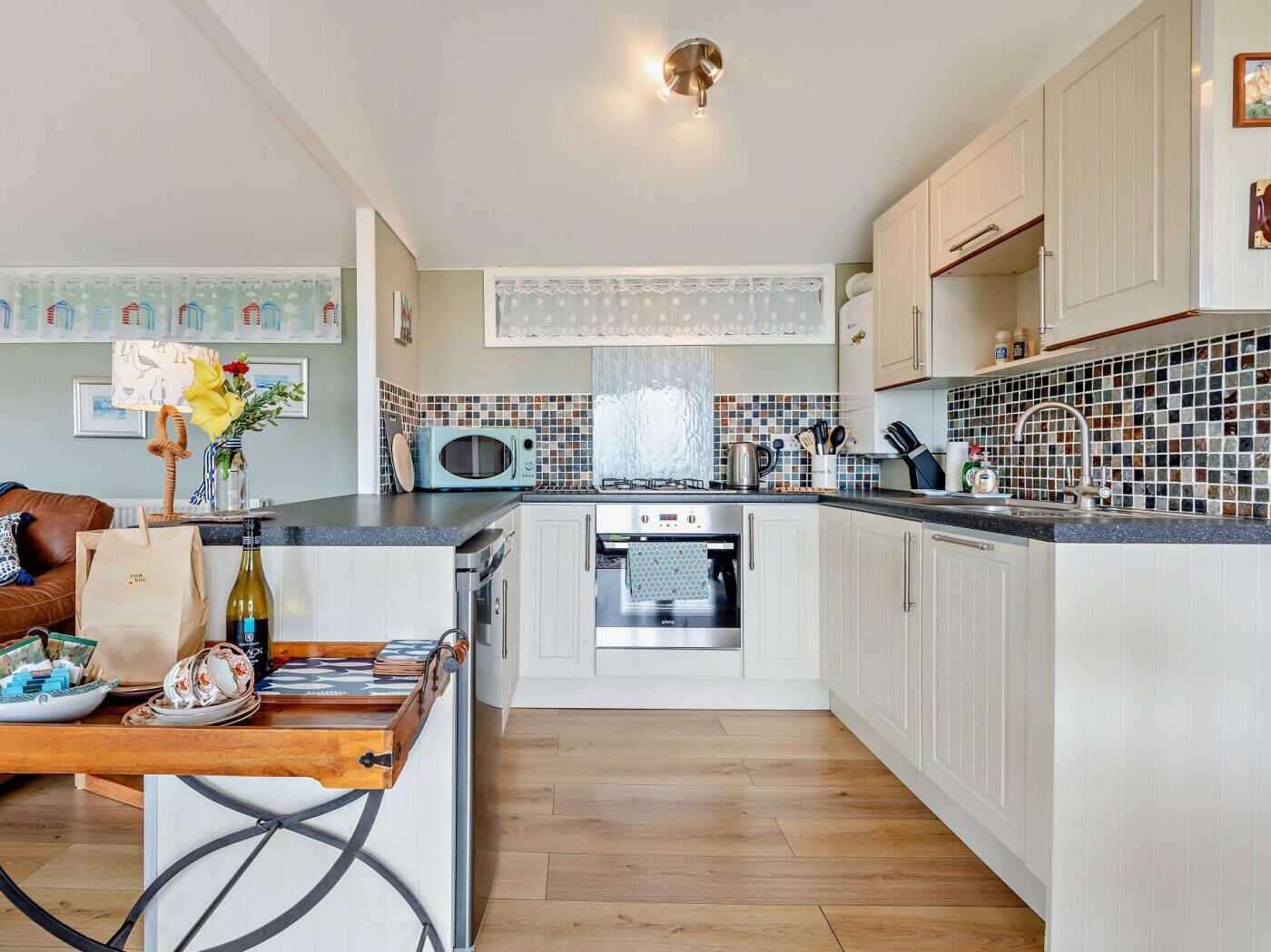 Oven, dishwasher, cookware/dishes/utensils