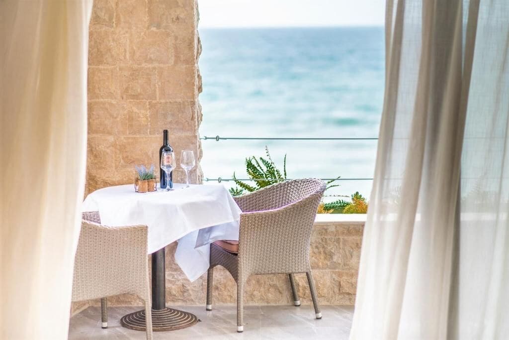 Deluxe Double Room, Balcony, Sea View | Outdoor dining