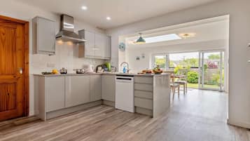 Microwave, oven, dishwasher, high chair