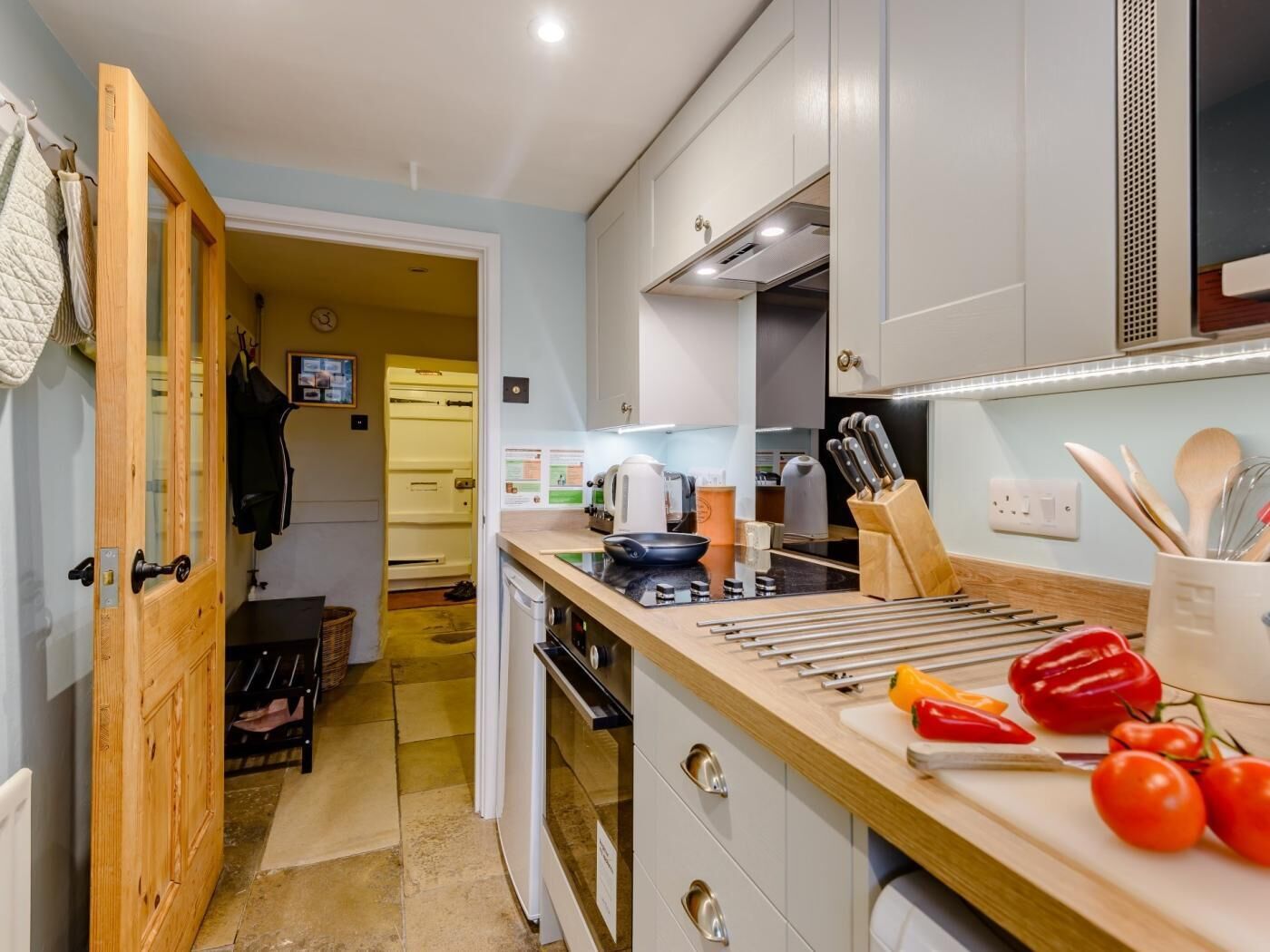 Microwave, oven, dishwasher, high chair