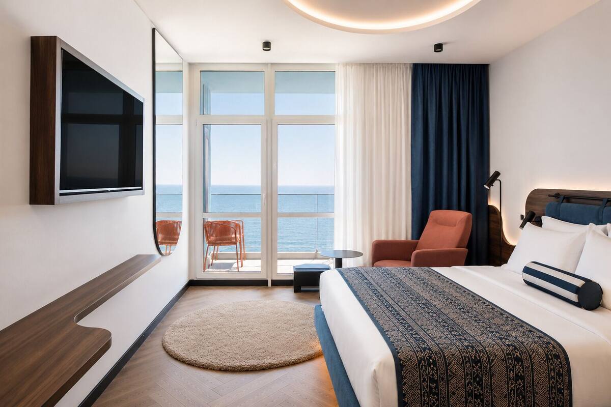 Ropa de cama de alta calidad y minibar 
