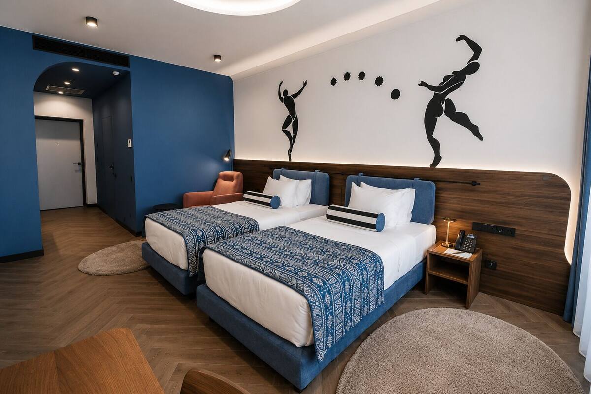 Ropa de cama de alta calidad y minibar 