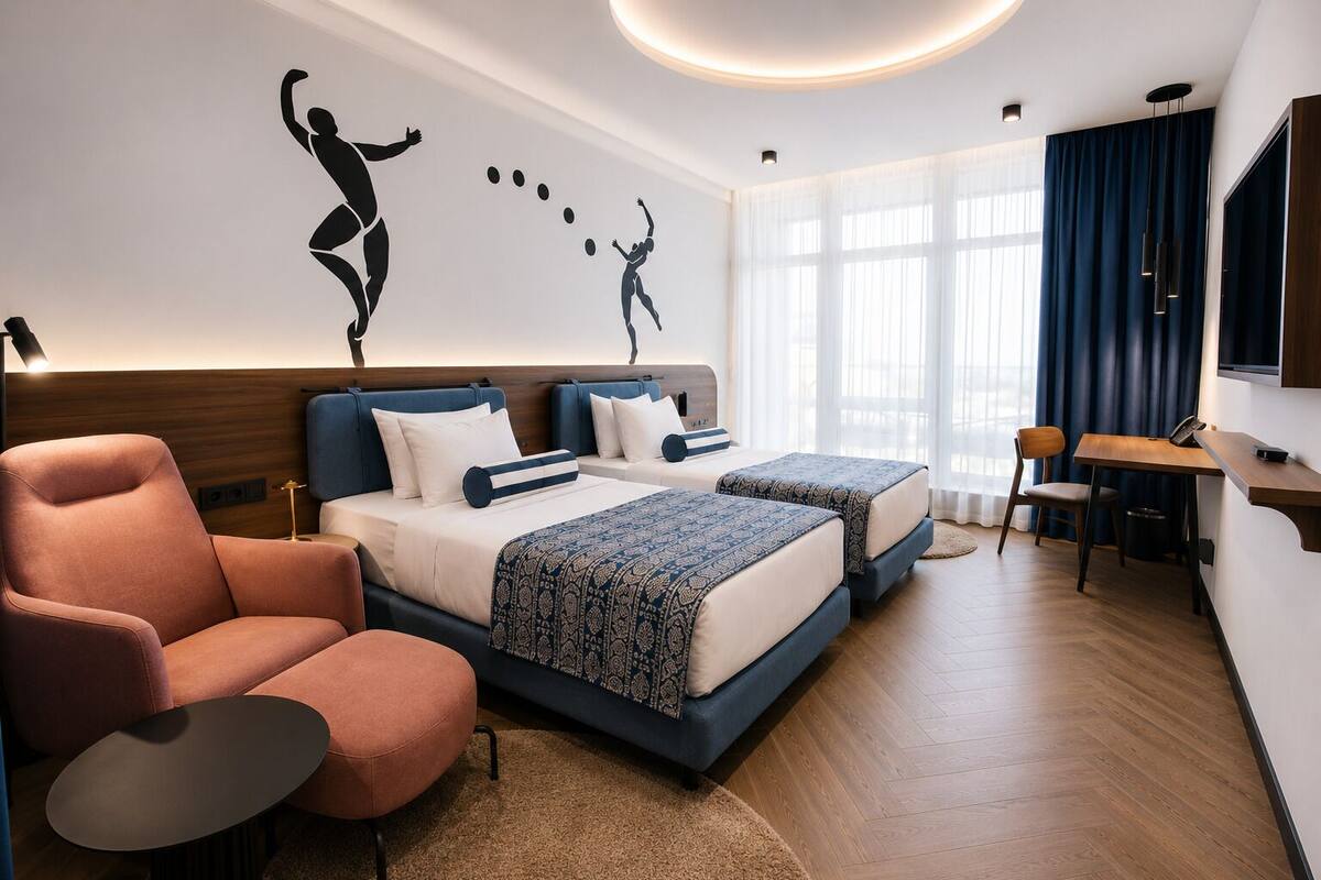 Ropa de cama de alta calidad y minibar 