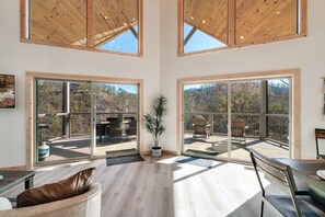 TV, fireplace, offices - Indoor Pool Cabin Near Dollywood, Hot Tub , Views (Sevierville)