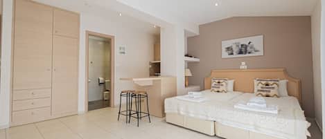 1 slaapkamer, een strijkplank/strijkijzer, wifi, beddengoed