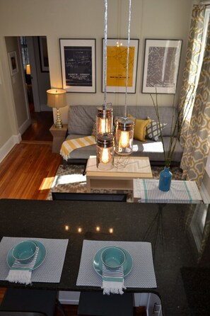Living area - FREE Parking • Chic 2BR North End Apartment. Prime Location. (Boston)