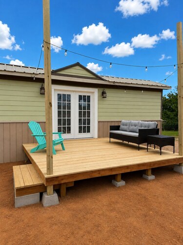 Limestone 1 bedroom cabin with AC at Possum Kingdom Lake