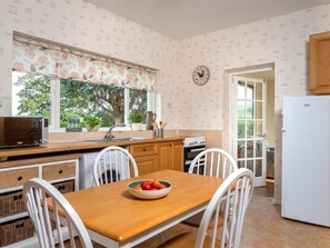 Dishwasher, high chair, cookware/dishes/utensils