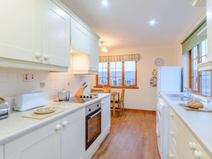 Oven, highchair, cookware/dishes/utensils