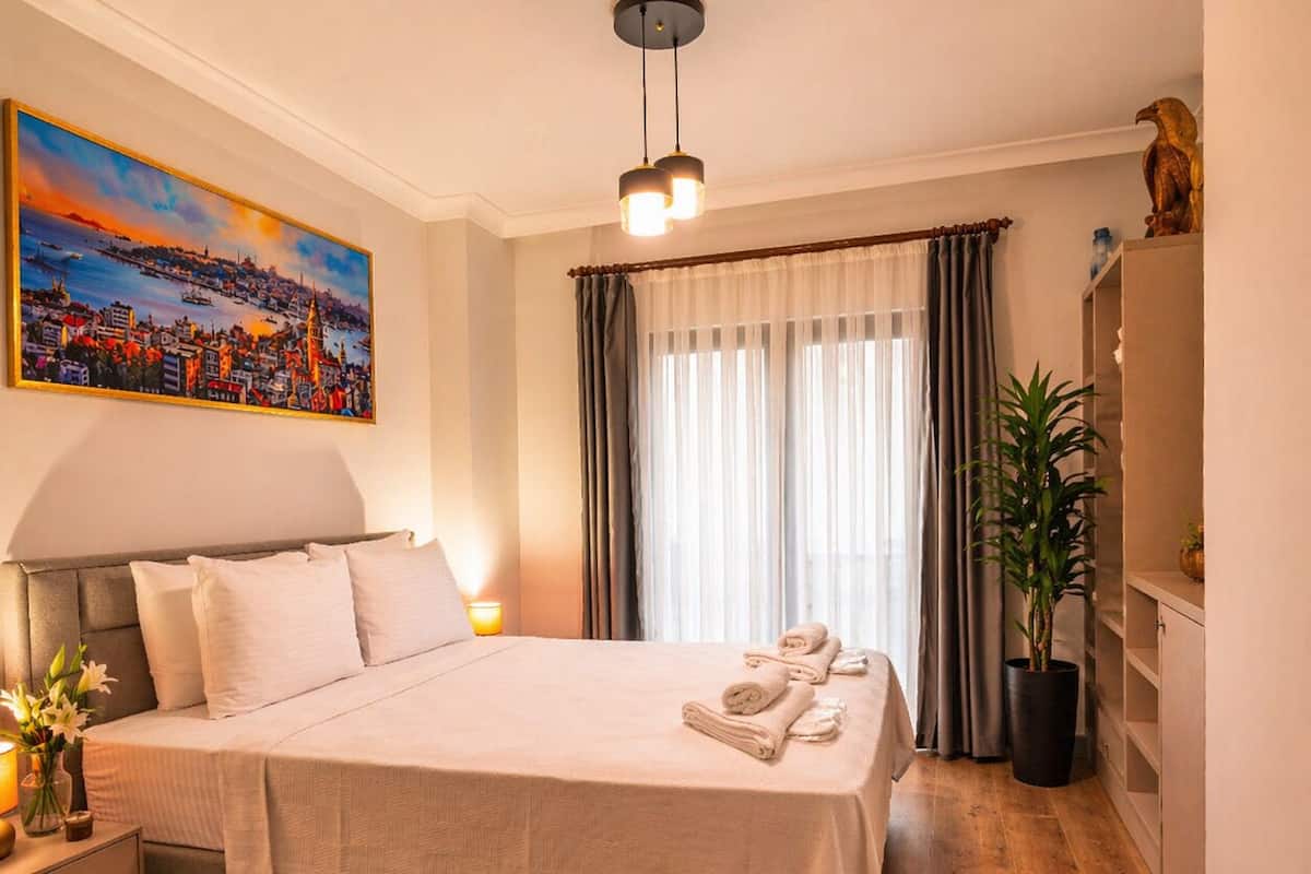 Egyptian cotton sheets, premium bedding, down duvets, desk
